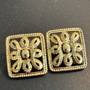 Elegant Gold-Tone Square Earrings